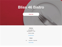 Tablet Screenshot of bliss46bistro.com